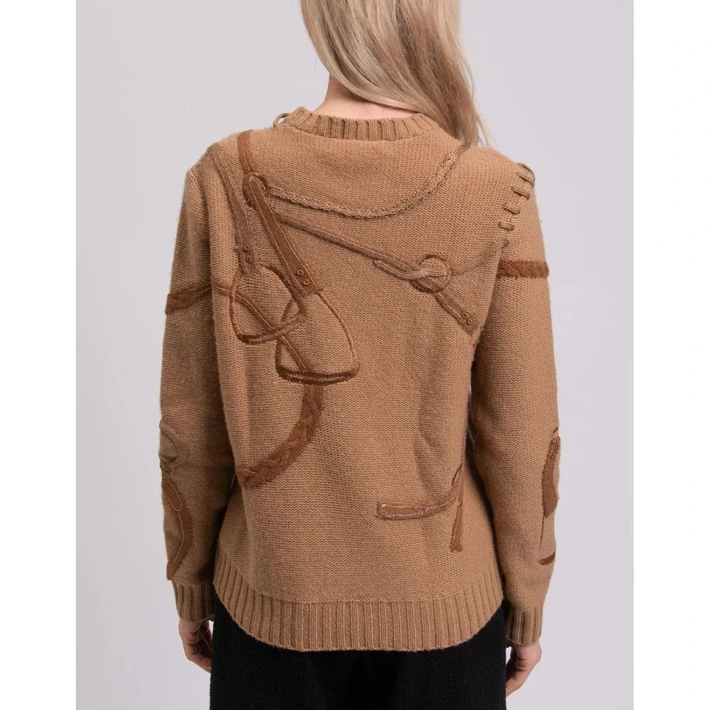 NWT‎ Ralph Lauren Collection Bridle Crewneck Wool Jumper Purple Label Size Large - Picture 5 of 15